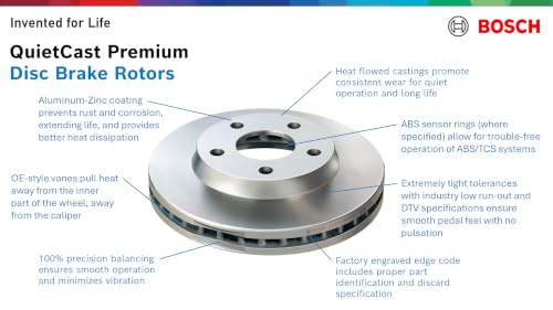 Image of BOSCH 20010316 QuietCast Premium Disc Brake Rotor - Rear, 301mm (Single)