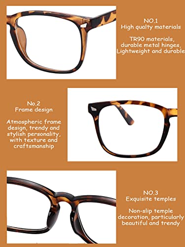 Image of Onrtry Non Prescription Glasses for Men Women Square Clear Lens Eyeglasses
