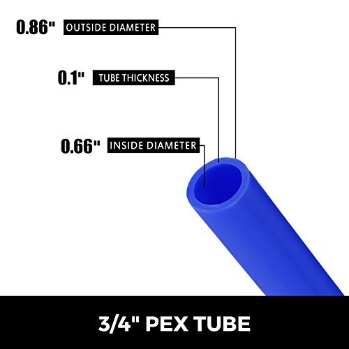 Happybuy 3/4" PEX Tubing 300Ft Non-Barrier PEX Pipe Blue Pex-b Tube Coil for Hot and Cold Water Plumbing Open Loop Radiant Floor Heating System PEX Tubing (3/4" Non-Barrier, 300Ft/Blue) by Happybuy - Image 2
