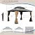14' x 12' Hardtop Gazebo, Outdoor Cedar Wood & Steel Gazebo Canopy with Curtains & Netting for Patio, Backyard