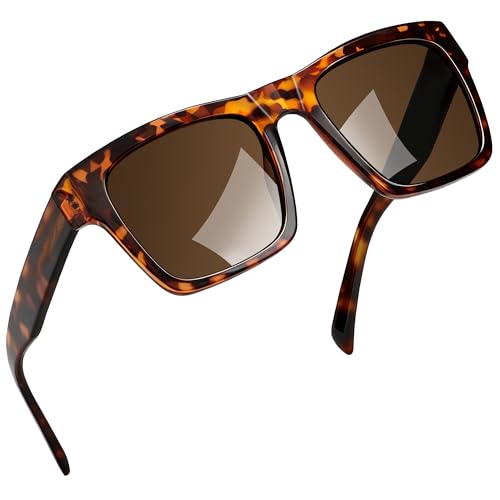 Image of Joopin Acetate Square Sunglasses Men Polarized UV400 Protection Trendy Oversized Sun Glasses Retro Shades Women