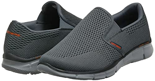 Skechers Men's Equalizer Double Play Slip-On Loafer,Charcoal/Orange,8.5 M Us #TOP7