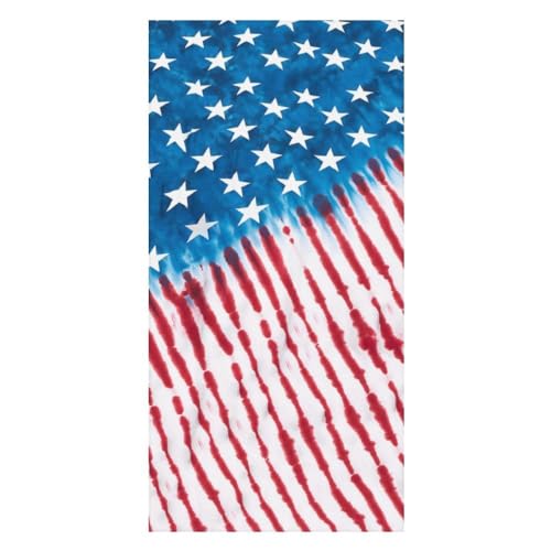 Tie Dye American Flag Microfiber Beach Towel Sand Free Towels Quick Dry Super Absorbent Oversized Large Lightweight Towels for Travel Sports Pool Swimming Bath Camping Yoga Women Girls Adults