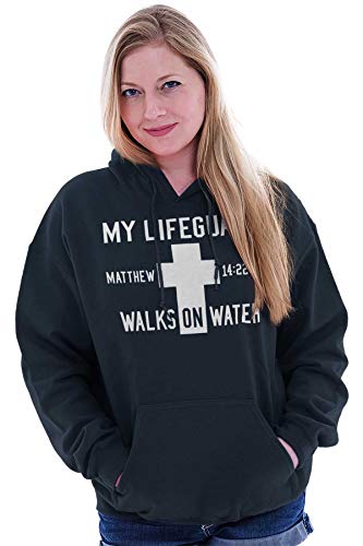 Classic Teaze Walks On Water Christian Biblical Hoodie Sweatshirt Women Men Navy #TOP2