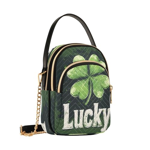 Sac à bandoulière trèfle St Patrick pour femme et fille, sac à main bicolore vert