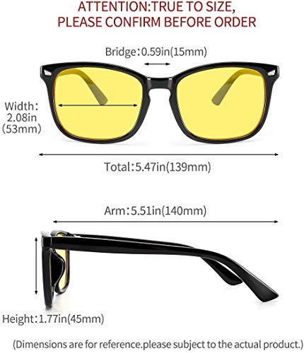 Image of Cyxus Blue Light Glasses Men Women Reduce Eye Strain UV400 Protection 8082 | Eye Protection,Classic Sqaure Frame,Ideal for Computer Screen Office Work Daily Wear
