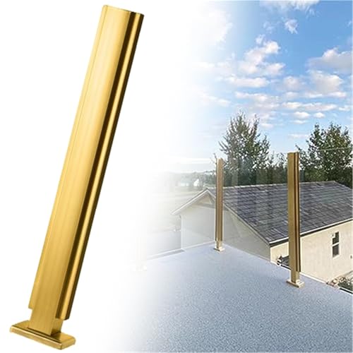 Outdoor Deck Fence Glass Railing Post, Patio Deck Balcony Vitreous Balustrade Column, Indoor Stair Railing Kits, Stainless Steel Baluster Posts(C-MID,Height 24in/60cm)