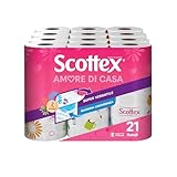 Scottex Amore di Casa, Carta da Cucina, 21 Rotoli da 68 Strappi, Carta Assorbente, Rotoloni carta per la Cura di Casa e cucina