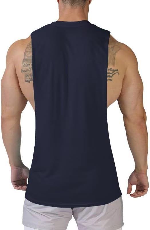Men's Sleeveless Workout Tank Top Casual Side Split Muscle Shirt for Soft Stretchy Fabric