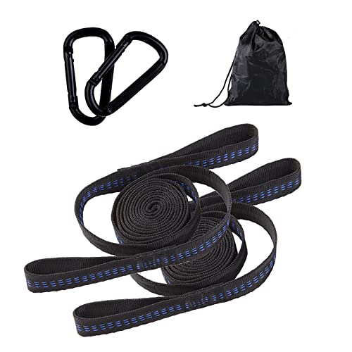 2 Stück Hängematten Aufhängung Befestigung, Schaukel Befestigung,300kg Kapazität Swing und Hängematte Hanging Gurt Kit,2 Premium-Wanderschnallen und 1 Aufbewahrungstasche Cover