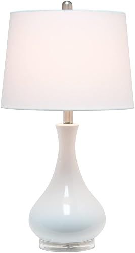 Miniatura 2 de Elegant Designs LT3312-LTB - Lámpara de mesa brillante con forma de lágrima de cerámica, color azul claro