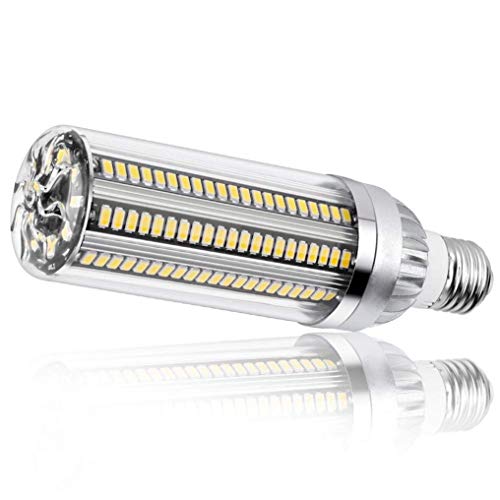 Luz de Maíz Súper Brillante 54W Bombilla LED E27 Lámpara Edison LED con Adaptador E40 para área Comercial Supermercados Gasolineras Garaje Almacén Fábrica Patio Iluminación, Warm White Light