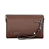 TIANHONGDAISHU Cowhide Mens Clutch Bag Handbag Leather Zipper Long Wallet Business Hand Clutch Phone Holder Password Lock Men's Large Capacity Folder Bag (Brown) #5