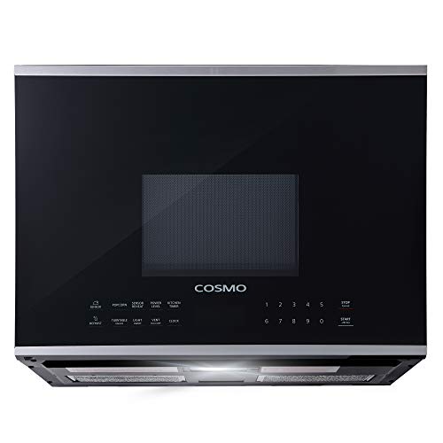 COSMO COS-2413ORM1SS 24 in. Stellar Collection 1.34 cu. ft. Over the Range Microwave in Stainless Steel with Vent Fan by COSMO - Used condition - US$284.27