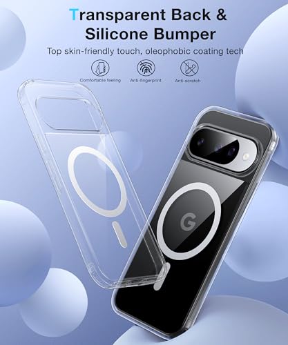 Image of NO.1 Magnetic for Google Pixel 10 Case /Pixel 10 Pro Case with MagSafe[Anti-Yellowing][Slim Fit][Military Grade Drop Tested]Transparent Soft Silicone Bumper for Pixel 10 /10 Pro Phone Case,Clear