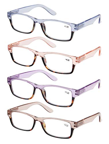 Reading Glasses Women 4 Pack Stylish Design Readers Great Value Quality Glasses for Reading +1.5