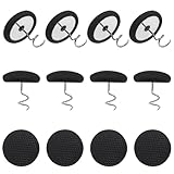 Mini Skater Small Upholstery Pins Linen Fabric Covered Button Twist Pins Classy Bed Skirt Pins for Slipcovers Headliners Fixed, Pack of 12 (Black)