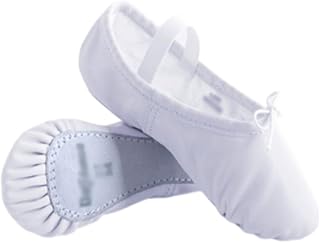 Ballet Slipper Dance Shoes Leather Ballet Shoes Dancing Slippers Gymnastics Shoes Dance Shoes for Woman Girls Soft Lace Up Ballet Shoes Flexibility