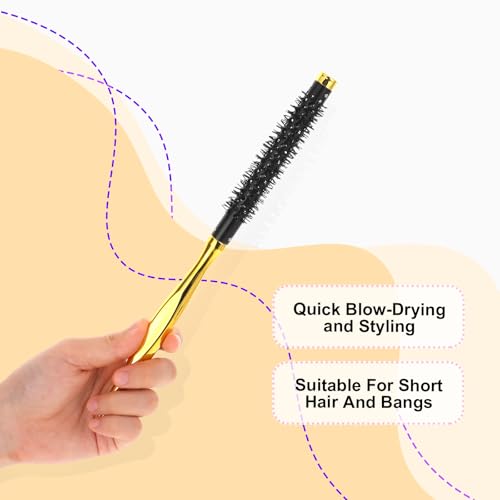 Small Round Hair Brush, 1 Inch Quiff Roller Brush for Blow Drying Portable Travel Curling Hairbrush for Women Hair Styling - Image 4