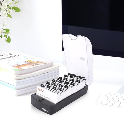 Boîte pour cartes de visite avec onglets A-Z Eagle pour un tri rapide au bureau