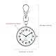 JewelryWe Taschenuhr Uhr mit Karabiner Schlüsselanhänger: Damen Herren Karabineruhr Klassische Einfache Analog Quarz Uhren mit Silber Rundem Gehäuse und großen Arabischen Zahlen Zifferblatt