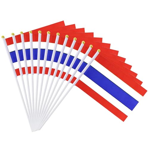 pretty_jessie Thailand Flags on Stick 20 Pack, Small Handheld Thai Flag