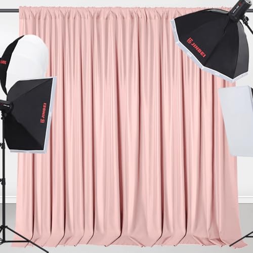 Sugargirl 10x10FT Blush Pink Backdrop Curtains Polyester Photo Backdrop Drapes Curtains 2 Panels with Rod Pockets for Party Birthday Wedding Photography Home Decoration by Sugargirl - Image 9