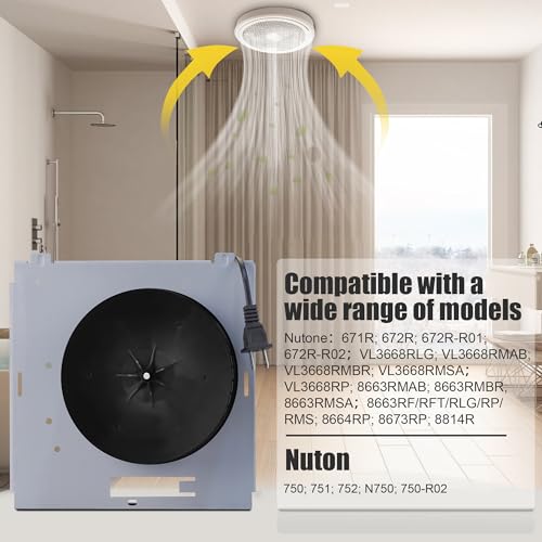 8663RP B Unit for NuTone, 8664RP B Unit 100CFM Fan, S97017705 Replacement Fan for Nutone 6445RP, 671R, 672R, 8673RP 8.98″x8.98″ high3.5″ Suitable for Inner Boxes with a Depth Greater Than 2.92” by Techni Edge - Image 5