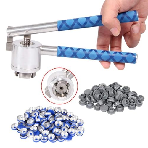 Sertisseuse de flacon 20 mm avec 100 capuchons et bouchons
