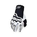 Vgo MF5180 Vollfinger-Motorradhandschuhe, Mountainbike-Handschuhe, Reithandschuhe, Knöchelschutz, Rennsport, Outdoor-Handschuhe (Größe L, Schwarz und Weiß, 1 Paar