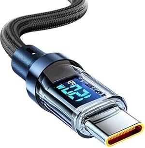USB to USB C Cable 6.5FT 120W Charger Cables with Display High Speed Type C Charger Cord Fast Charging for Phone (1.5M/5FT)