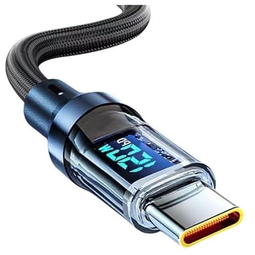 USB to USB C Cable 6.5FT 120W Charger Cables with Display High Speed Type C Charger Cord Fast Charging for Phone (1M/3.3FT)