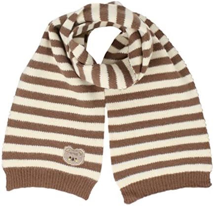 LA HUATE Kids Scarves Autumn Winter Wool Knit Scarf Warm Solid Color Neckerchiefs Collar Neck Warmer