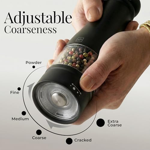 Styled Settings Electric Salt and Pepper Grinder Set, Black & white by STYLED SETTINGS - Image 3