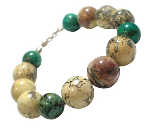 Bracelet en argent turquoise, jaune et vert ARANDE pour femme