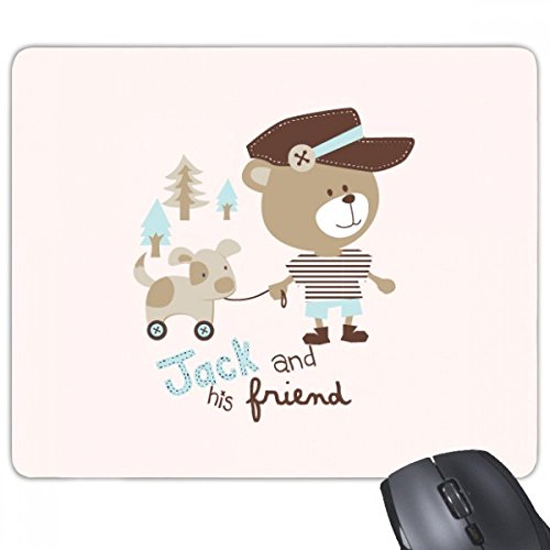Tapis de souris jeu rose antidérapant rectangle motif ours mignon animal