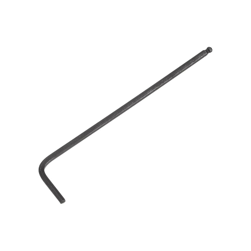 Chave Allen 2,5 mm com Ponta Esférica, Braço Longo em L de Aço Cromo-Vanádio uxcell, Preta