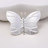Größe: wie abgebildet Broschen Anstecknadeln Damen,Tierische Form Cartoon Cute Silber Schmetterling Perle Strass Legierung Stifte Für Frauen Mantel Schal Schnalle Vintage Kleidung Accessoires Schmuck Anstecker Pin