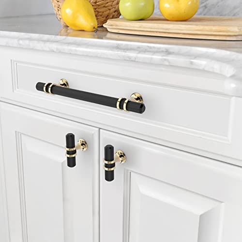 Amerdeco 10 Pack Matte Black Cabinet Knobs 2 Inch Length Single Hole T Bar Kitchen Cabinet Knob Knurled Cabinet Pulls For Drawer Dresser Cupboard Zh0025 #TOP4