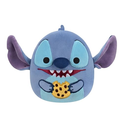 Squishmallows SQDI01385 - Disney Stitch mit Cookie 25 cm offizielles Jazwares Plüsch superweiches Kuscheltier