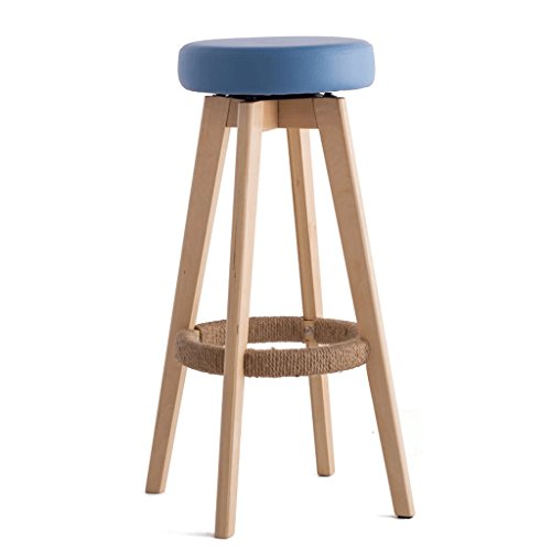 ZHJ Bar Chair Solid Wood Bar Stools Rotating Creative Chair stool (Color : F, Size : 65.5cm)