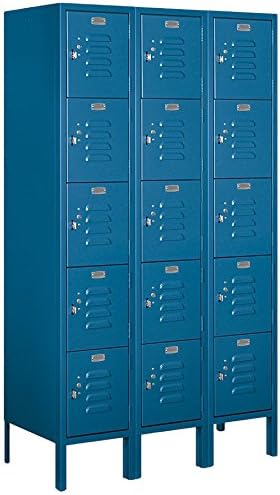 Salsbury Industries 65355BL-U Five Tier Box Style 36-Inch Wide 5-Feet High 15-Inch Deep Unassembled Standard Metal Locker, Blue