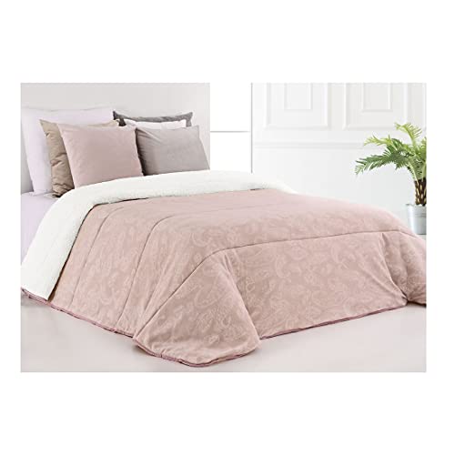 Acomoda Textil – Edredón Nórdico de Sedalina con Borreguito 240x250cm. Edredón Sherpa Estampado para Cama de 135 y 150, Manta Cama Matrimonio y Sofá de Invierno, Cálida y Suave. (C.09)