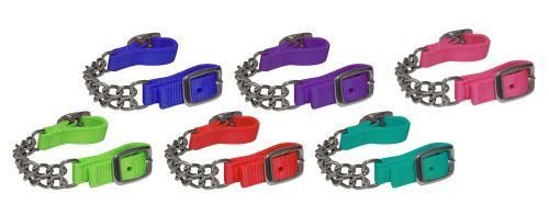 Showman Nylon Colored Curb Chains (Teal)