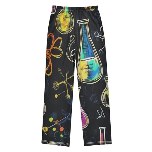 ZZXXB Chemistry Experiment Pattern Boys Long Pants Soft Trousers Elastic Waist Kids Lounge Bottoms with Pockets S-XL2