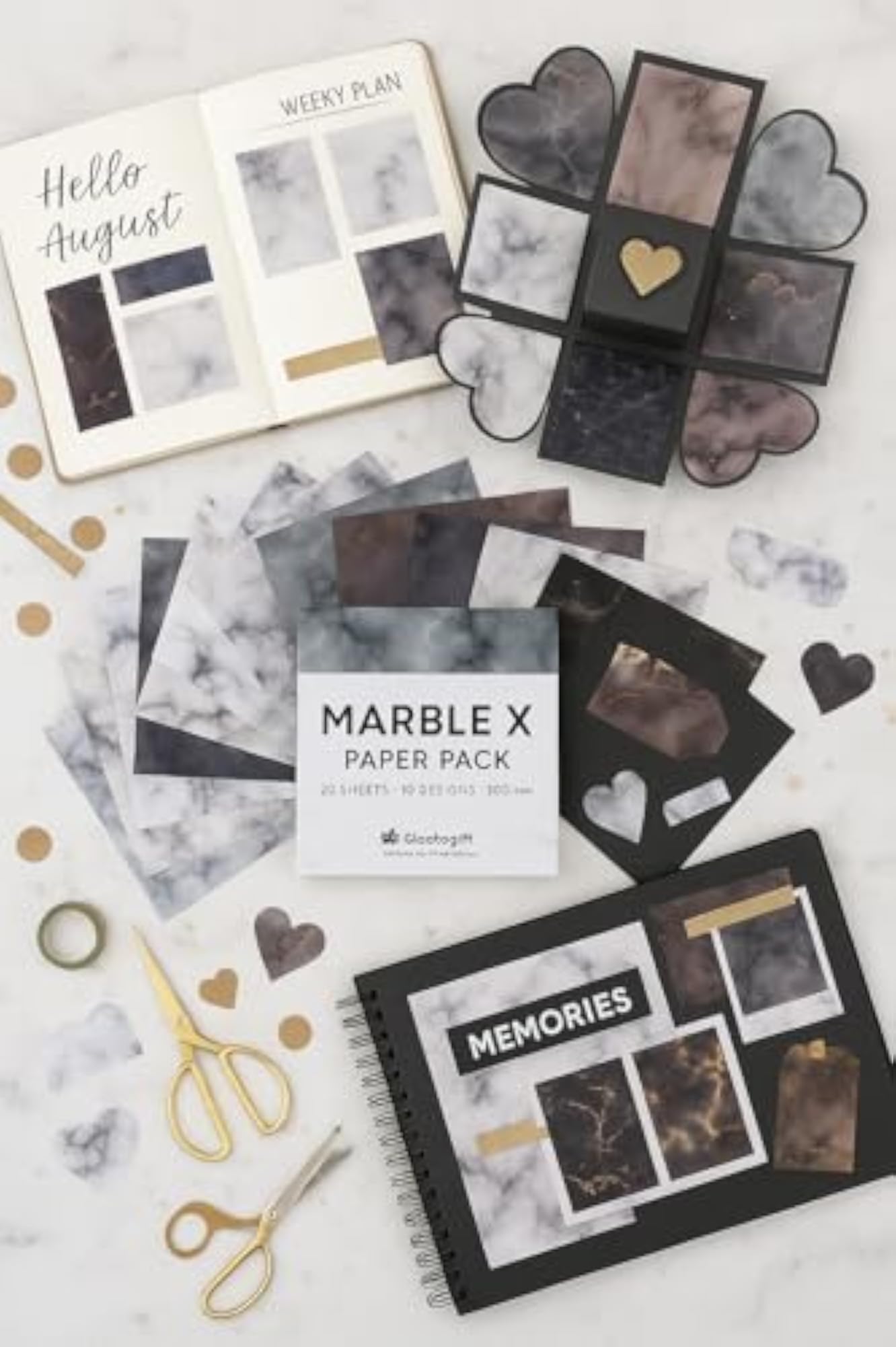 G2g Matte Paper Pattern Scrapbooking Marble Sheets 12x12