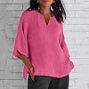 Women's Work Tops Cotton Linen Shirts for Women 3/... #1