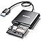 USB Card Reader, Unitek 3-Slot USB 3.0 Compact Card Reader, Read 3 Cards Simultaneously, Aluminum SD Micro SD CF Card Adapter Supports Flash Memory Card, Black