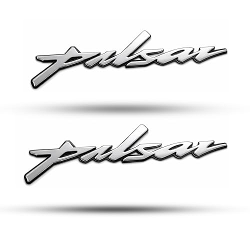 Image of RJVON - Pulsar Bike Emblem Decal Sticker 3D Badge Tank Logo Pulsar Sticker(Set of 2) (Silver)