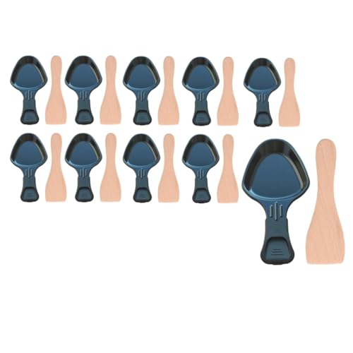 Lot de 10 coupelles à raclette et 10 pelles en bois pour Poêlon spatule raclette Raclette gril Wok AS306001 AS306003 TEFAL - vue 2